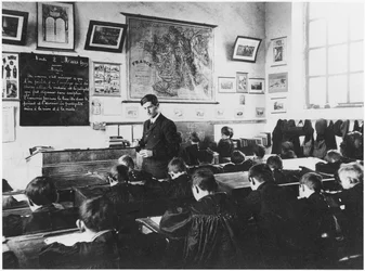 Clase en una escuela primaria, Orme, 2 de marzo de 1909